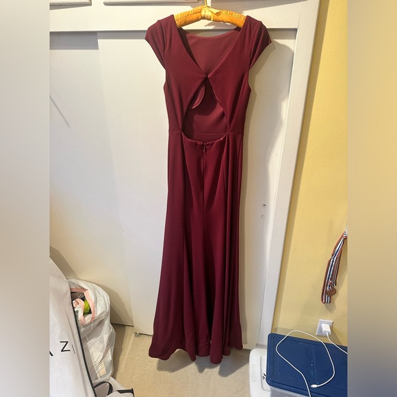 Azazie Meara Bridesmaid Dress in Cabernet - Picture 2 of 3